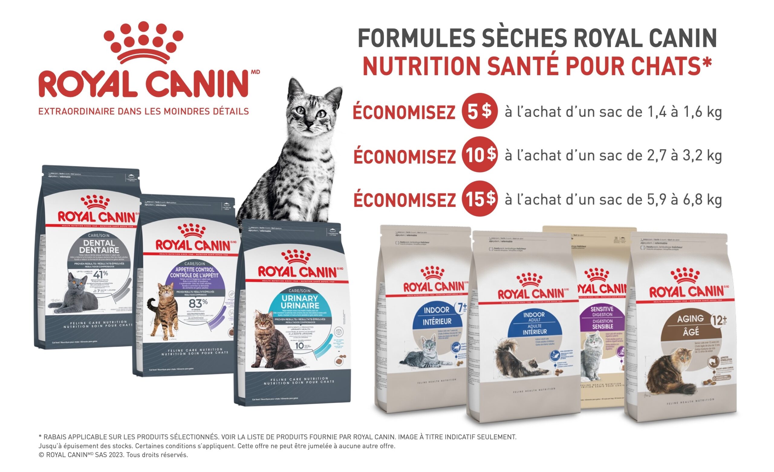 Royal Canin soins pour chats en rabais