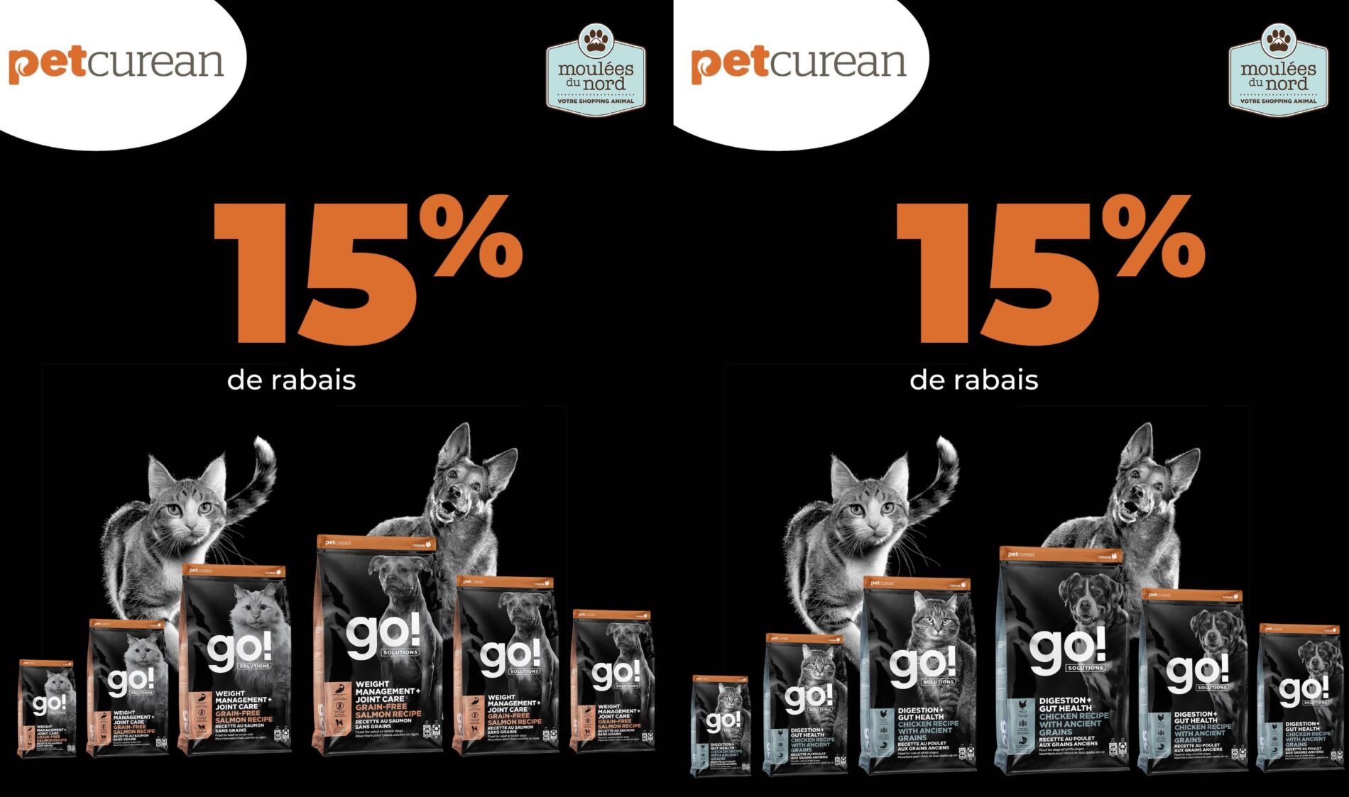 Rabais petcurean go! chiens et chats