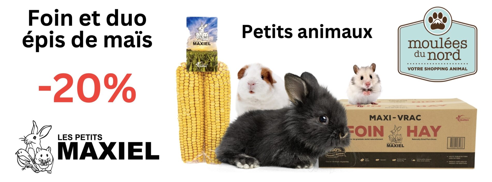 Foin et épis de mais pour petits animaux