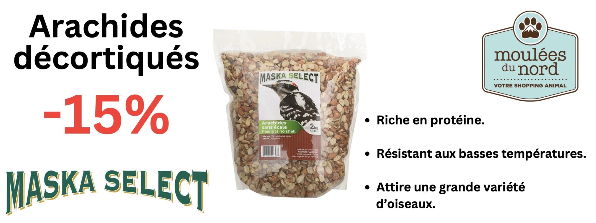 Maska Select arachides décortiqués oiseaux sauvages