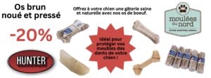 Os brun noué et pressé pour chiens