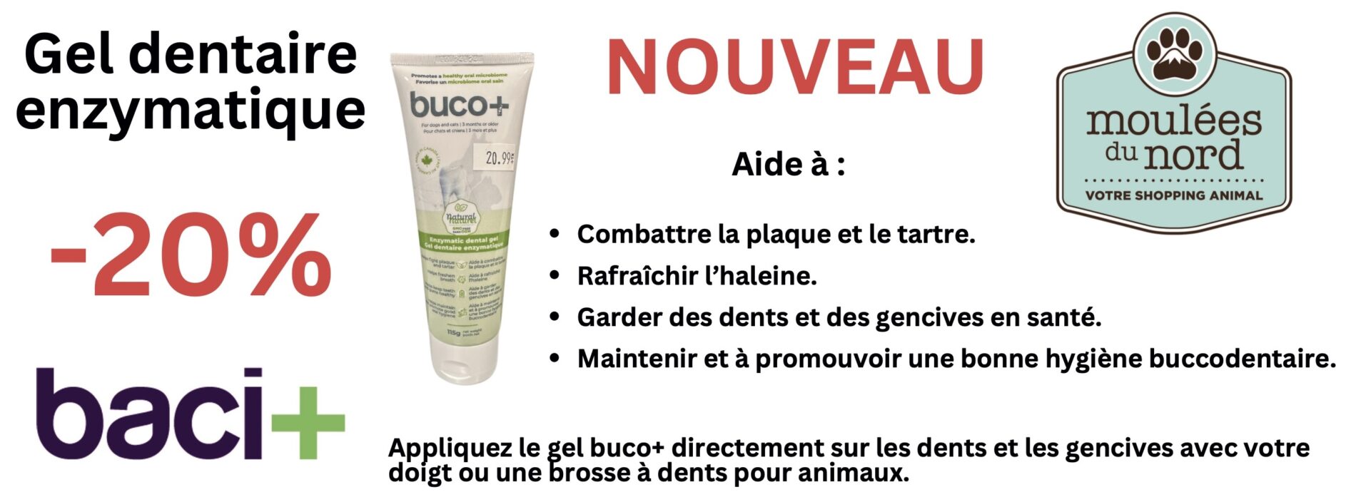 Buco Baci+ gel enzymatique pour la santé dentaire 