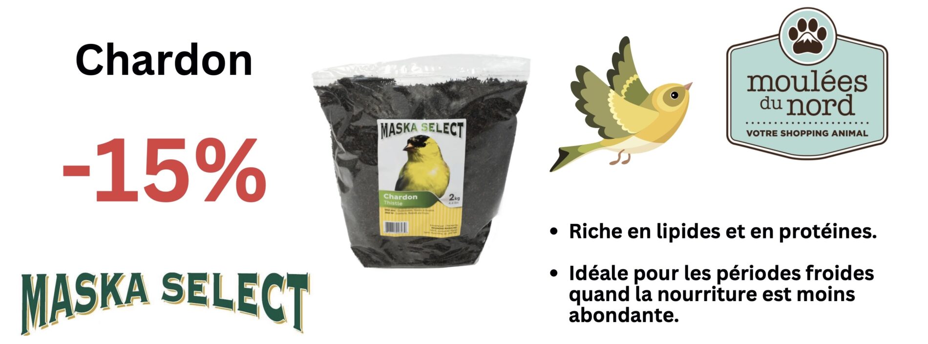 Maska Select chardon pour oiseaux