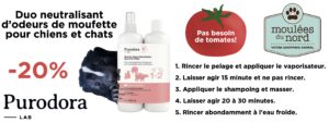 Purodora shampoing contre moufette pour chats et chiens en promotion