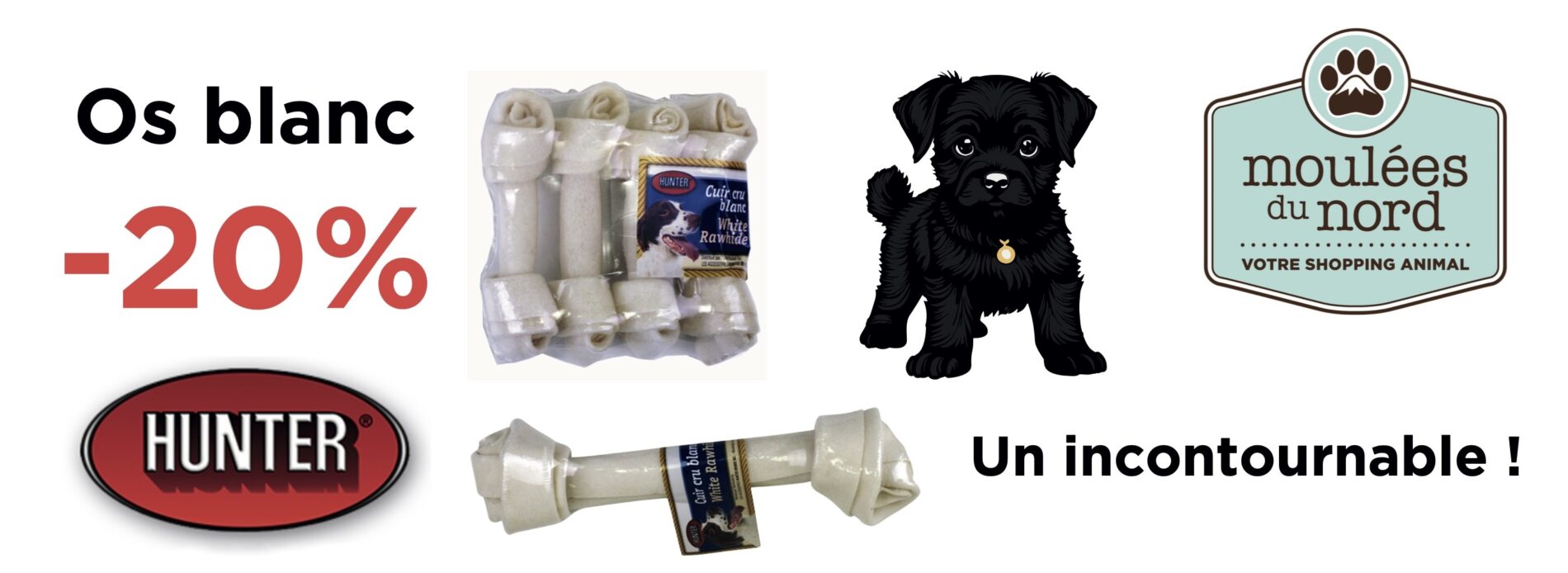 Os blanc Hunter en promotion pour mai