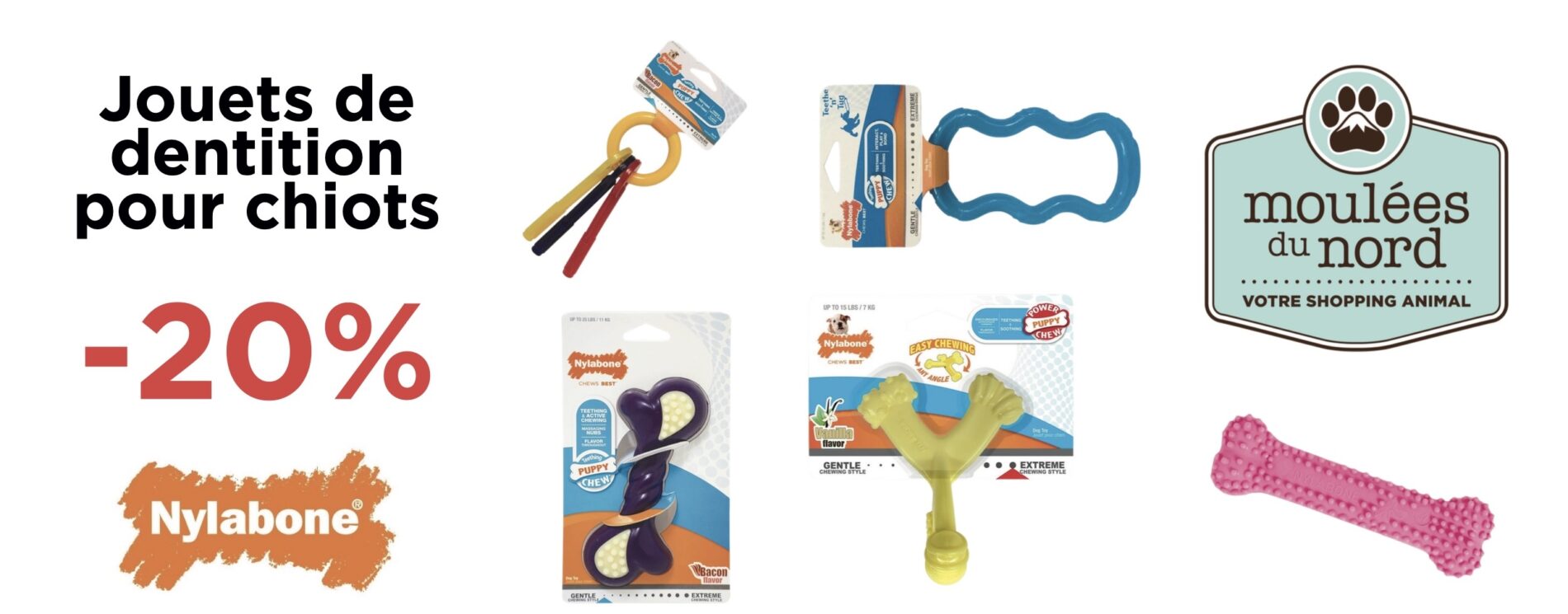 Jouets Nylabone chiots en promotion