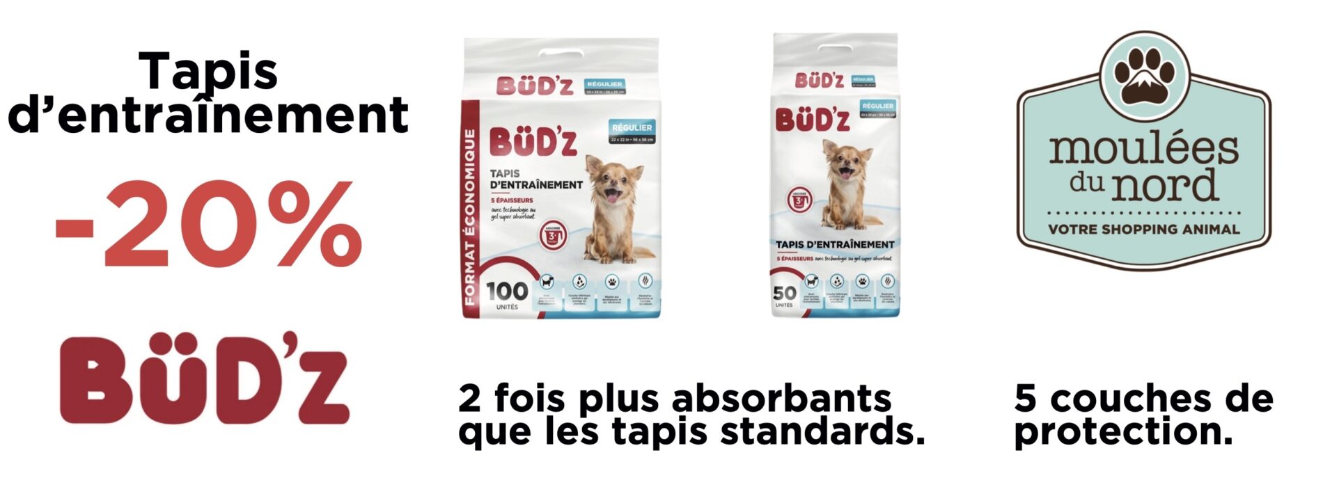 Budz pipi pads en rabais pour mai