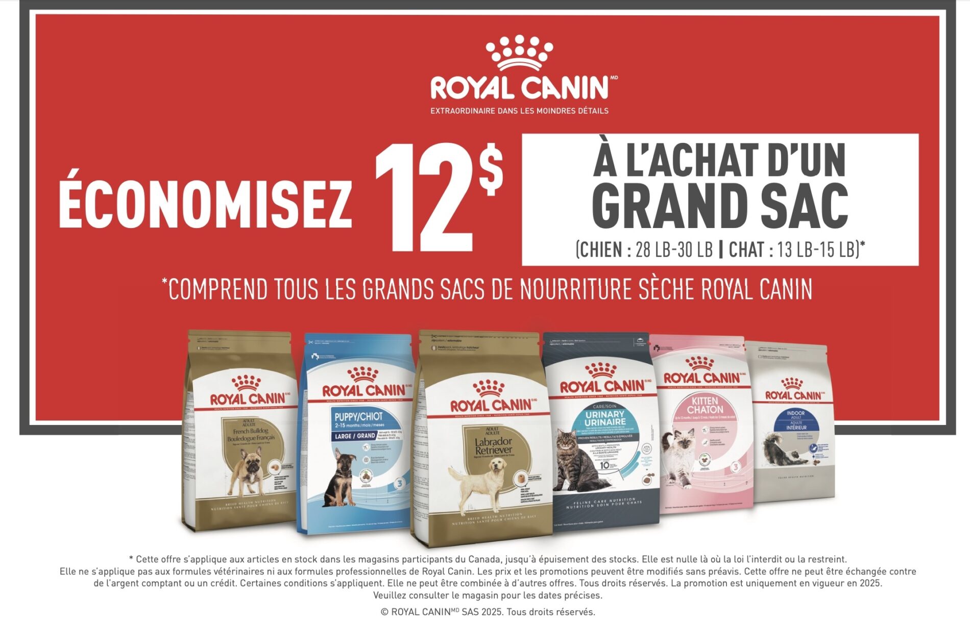 Promotion sur Royal Canin chat et chien