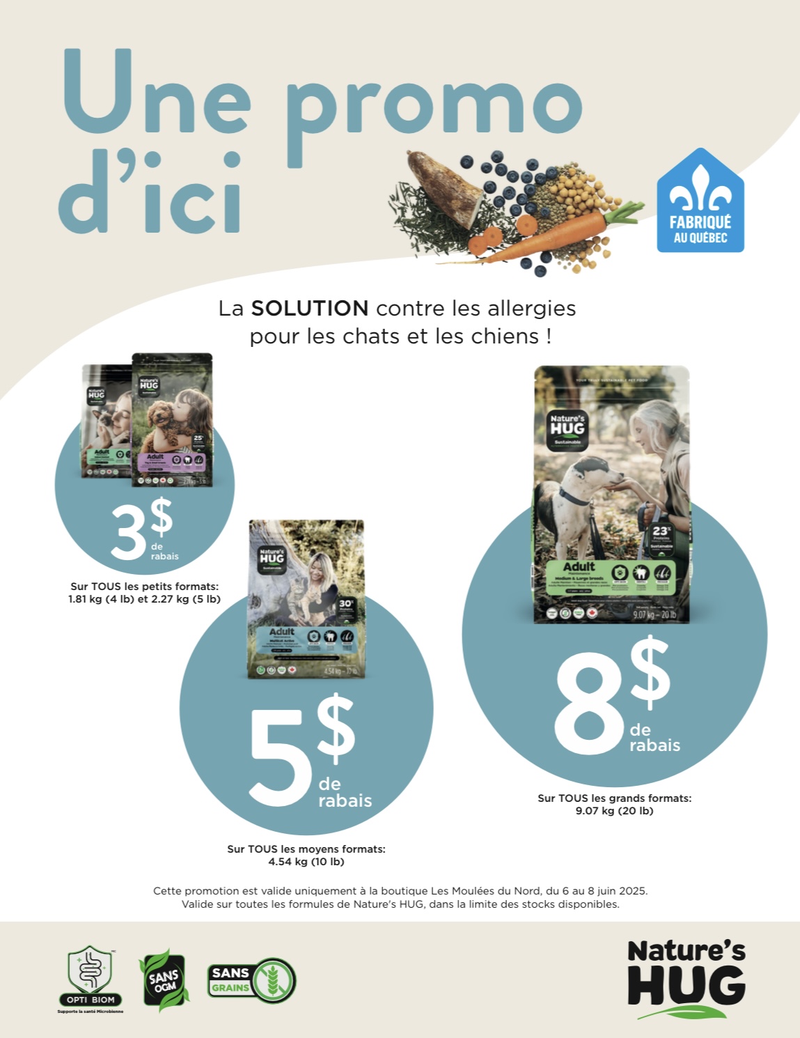 Gros rabais sur Nature's Hug