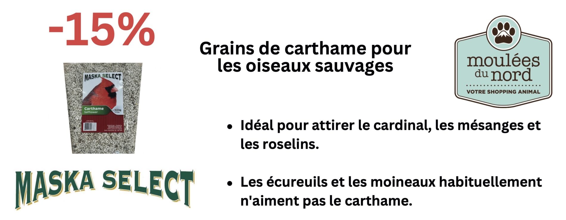 Maska Select carthame pour oiseaux sauvages