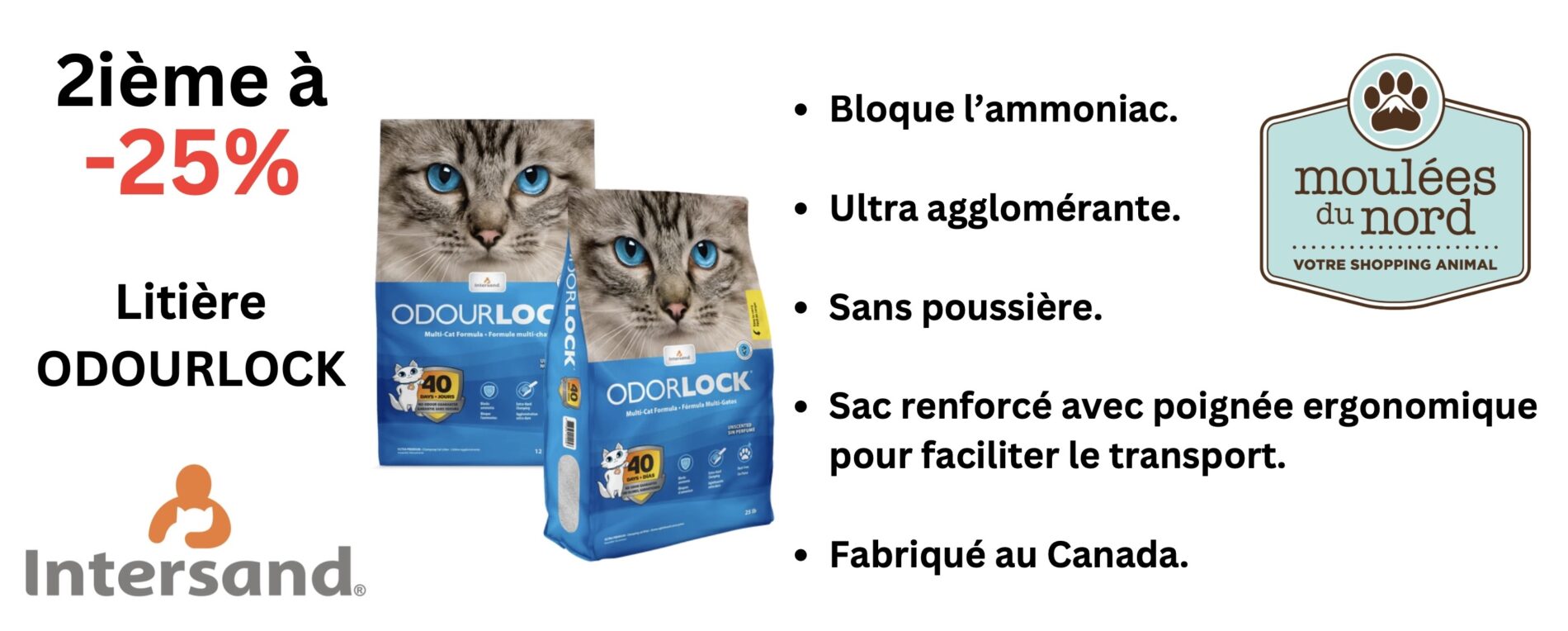Litière Odourlock en promotion pour juin
