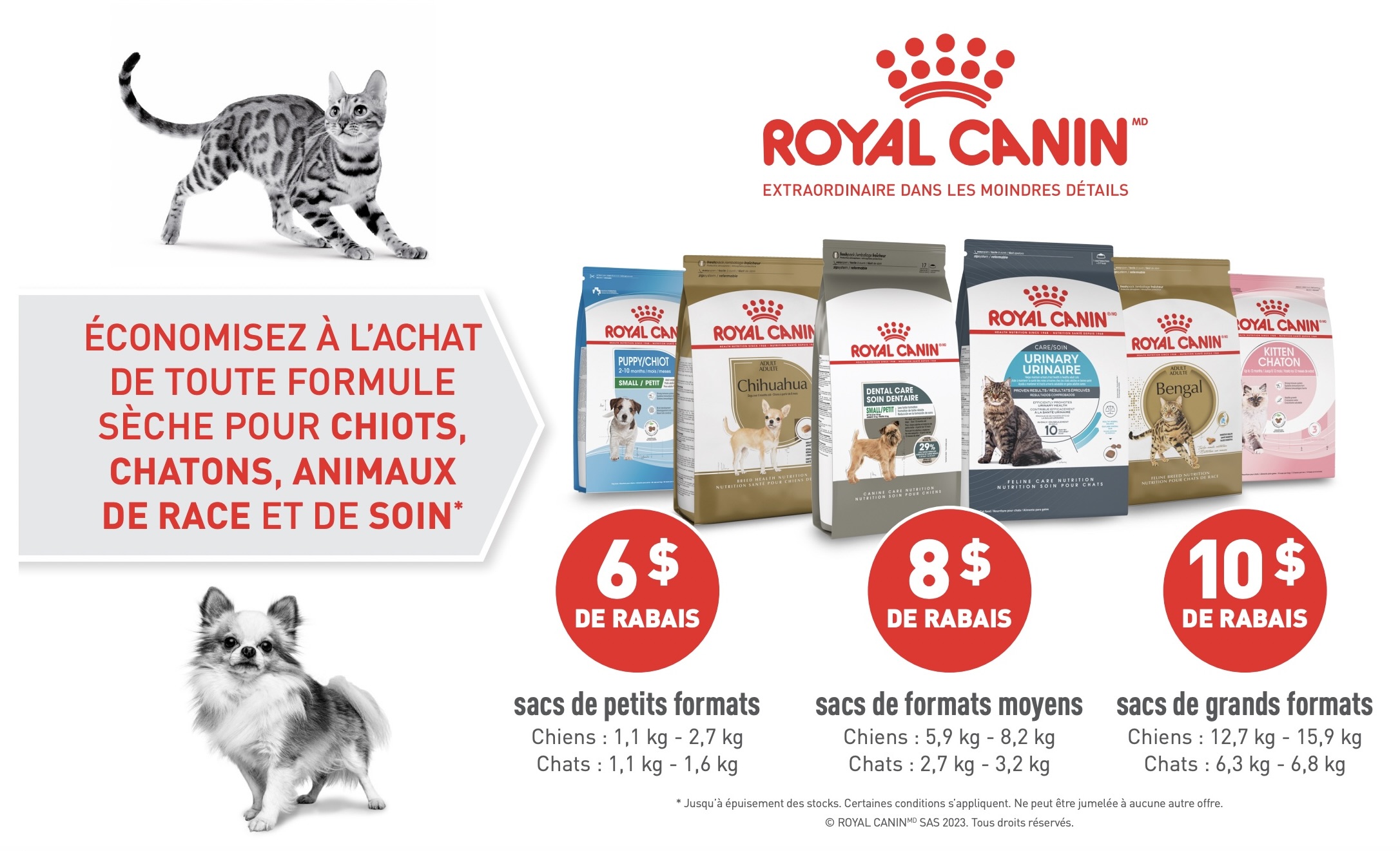 Gros rabais d'anniversaire sur la nourriture Royal Canin