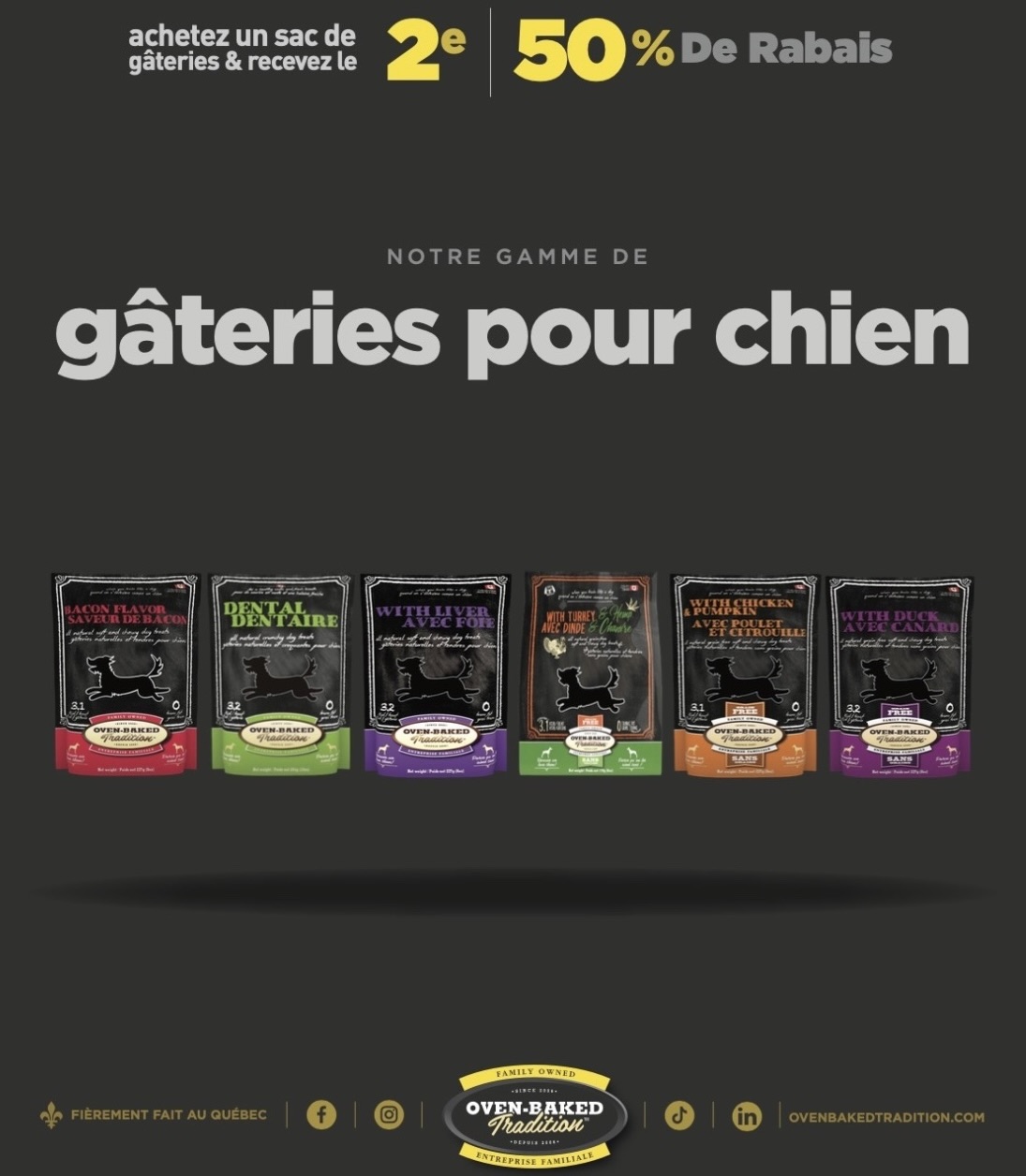 Gros rabais d'anniversaire sur les gâteries Oven Baked Tradition