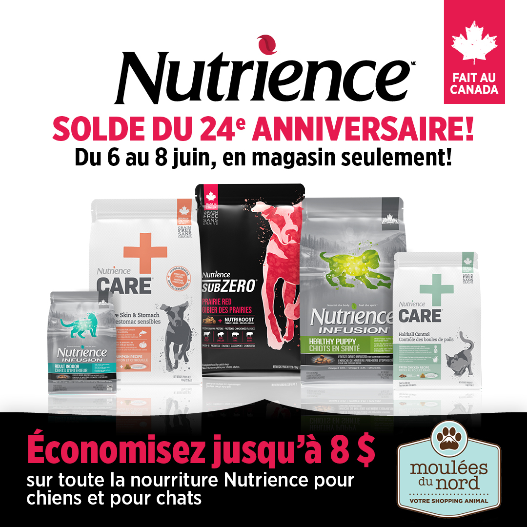 Rabais d'anniversaire sur Nutrience