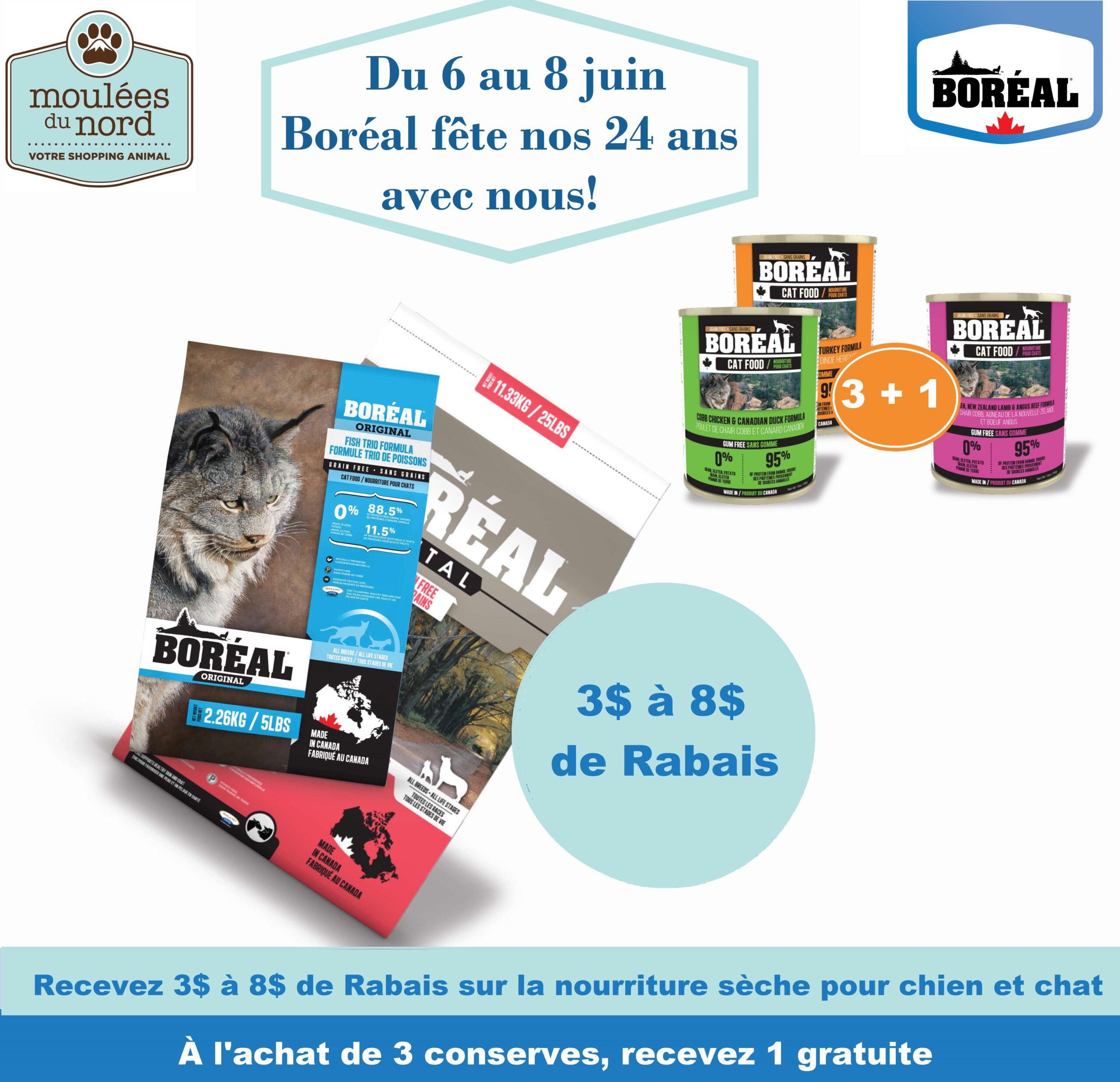 Gros rabais d'anniversaire sur la nourriture Boréal