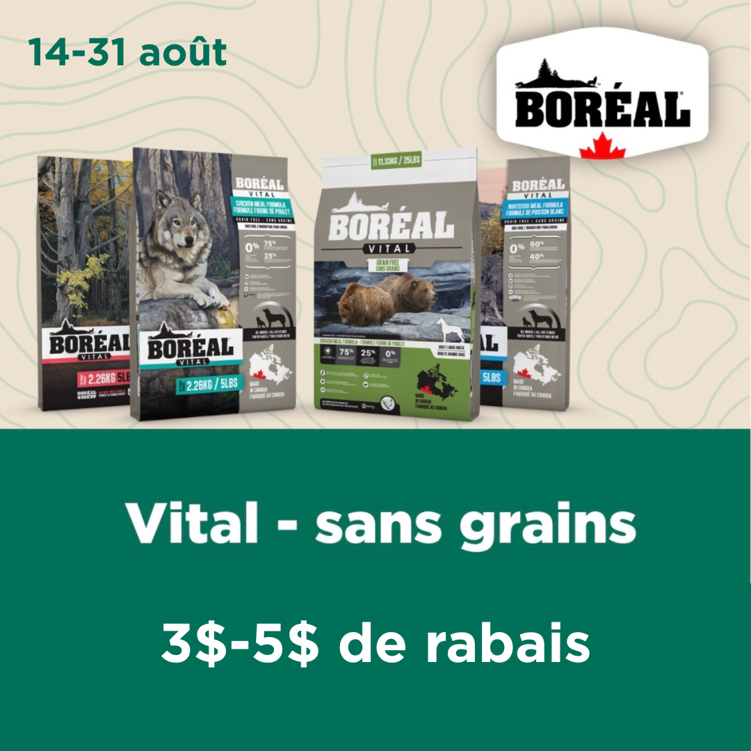 Boréal Vital sans grains en promotion