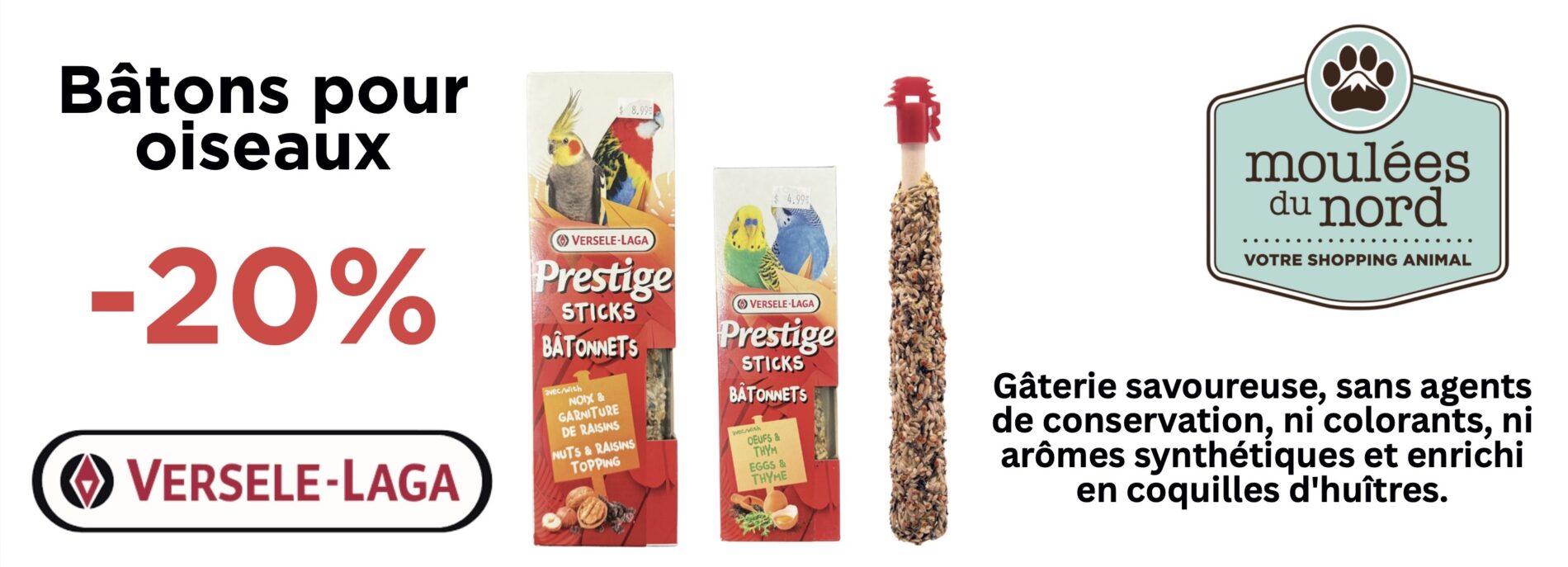 Batons pour oiseaux en rabais