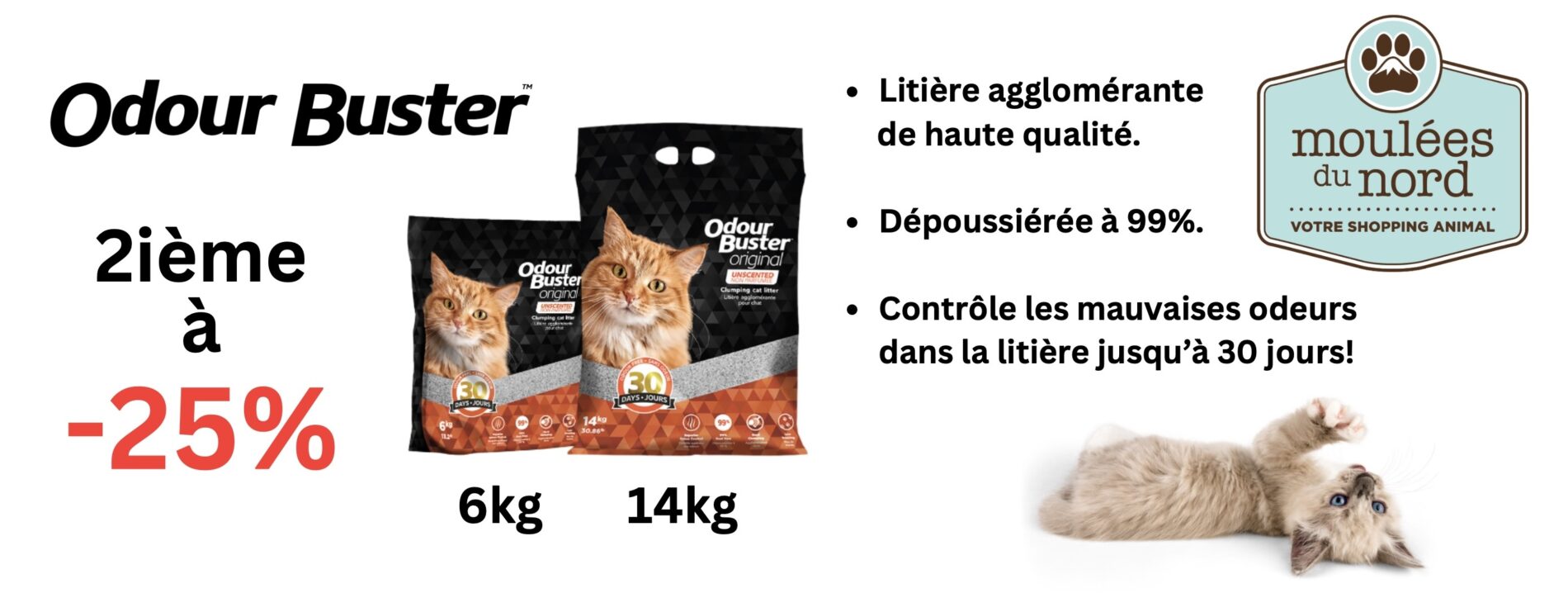 Litière OdourBuster en promotion