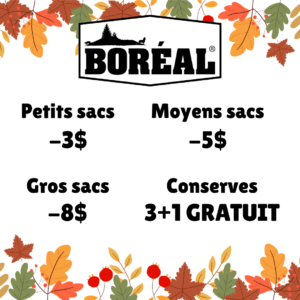 Rabais Oktoberfest Boréal nourriture sèche et conserves