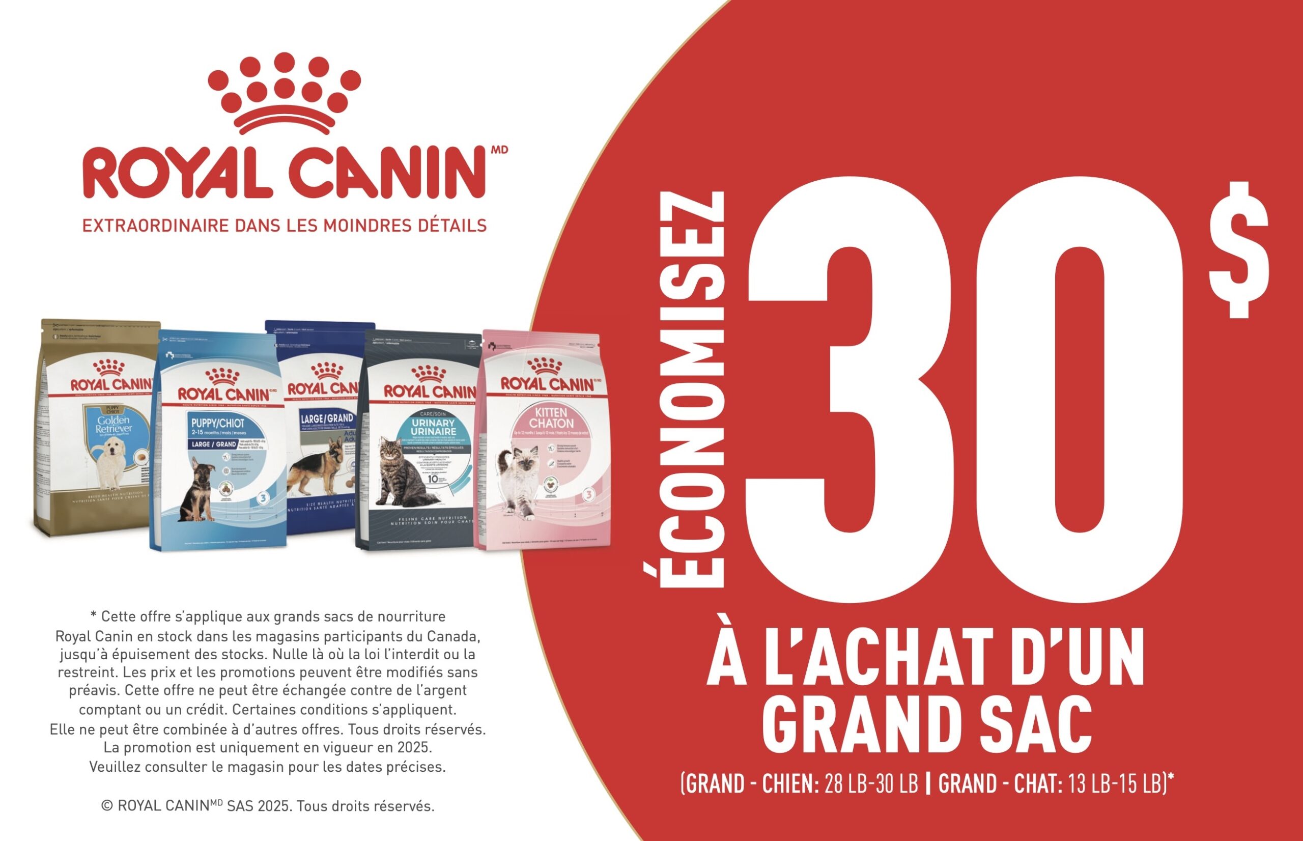 Royal Canin gros sacs chats et chiens en promotion 