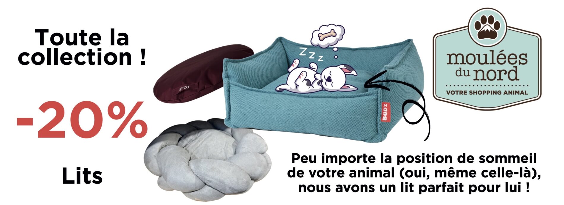 Lits et coussins pour chiens et chats en promotion