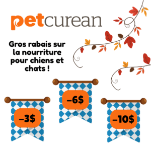 Rabais Oktoberfest sur nourriture Petcurean chiens et chats