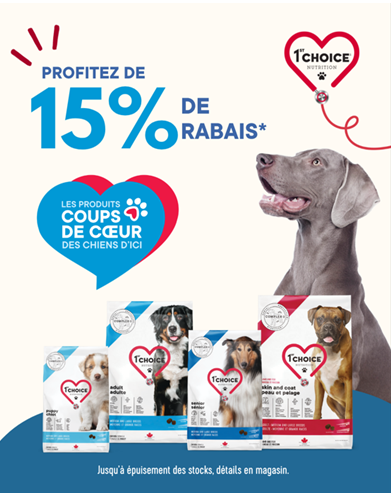 Promotions d'octobre 1st Choice moyen et grande race chiens
