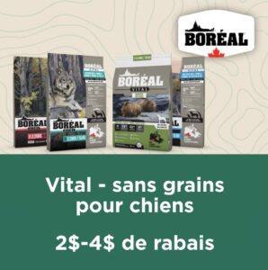 Rabais sur la nourriture Boréal Vital pour chiens ce novembre