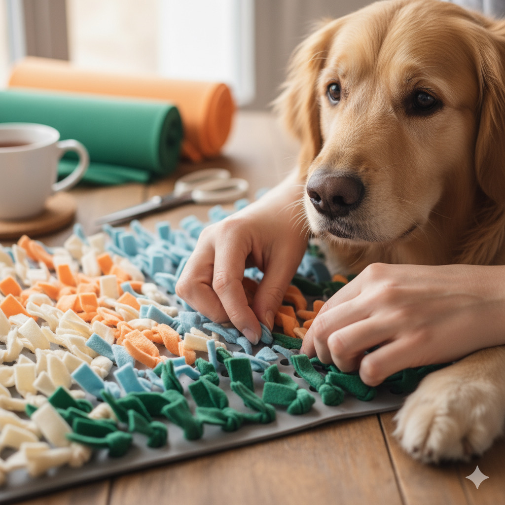 Atelier novembre 2025 création de tapis de fouille pour chiens