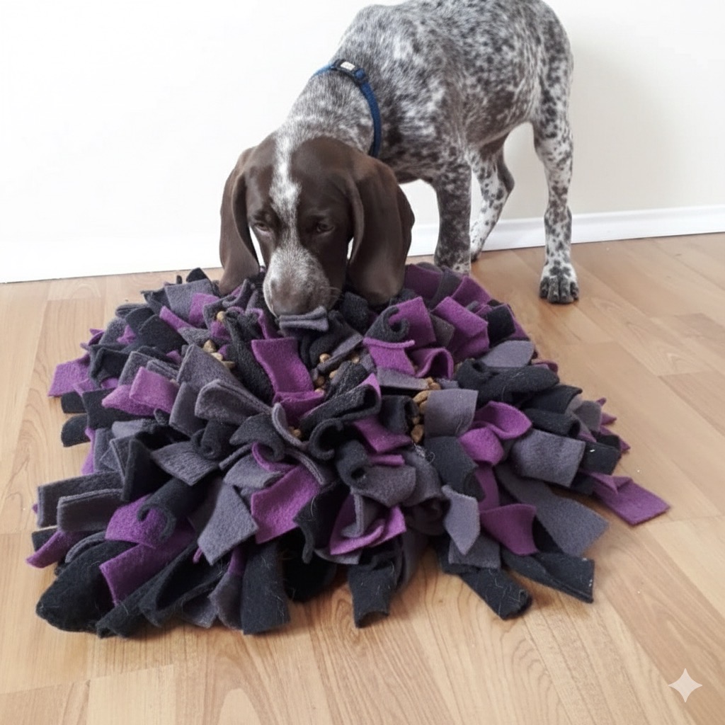 Tapis de fouille pour chiens atelier avec Karine et Ace