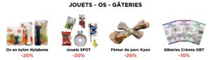 Promotions de novembre sur les jouets, os et gâteries