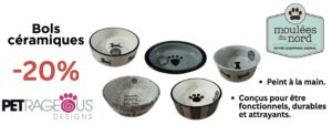 Bols céramiques de PETRAGEOUS pour chiens et chats en promotions novembre