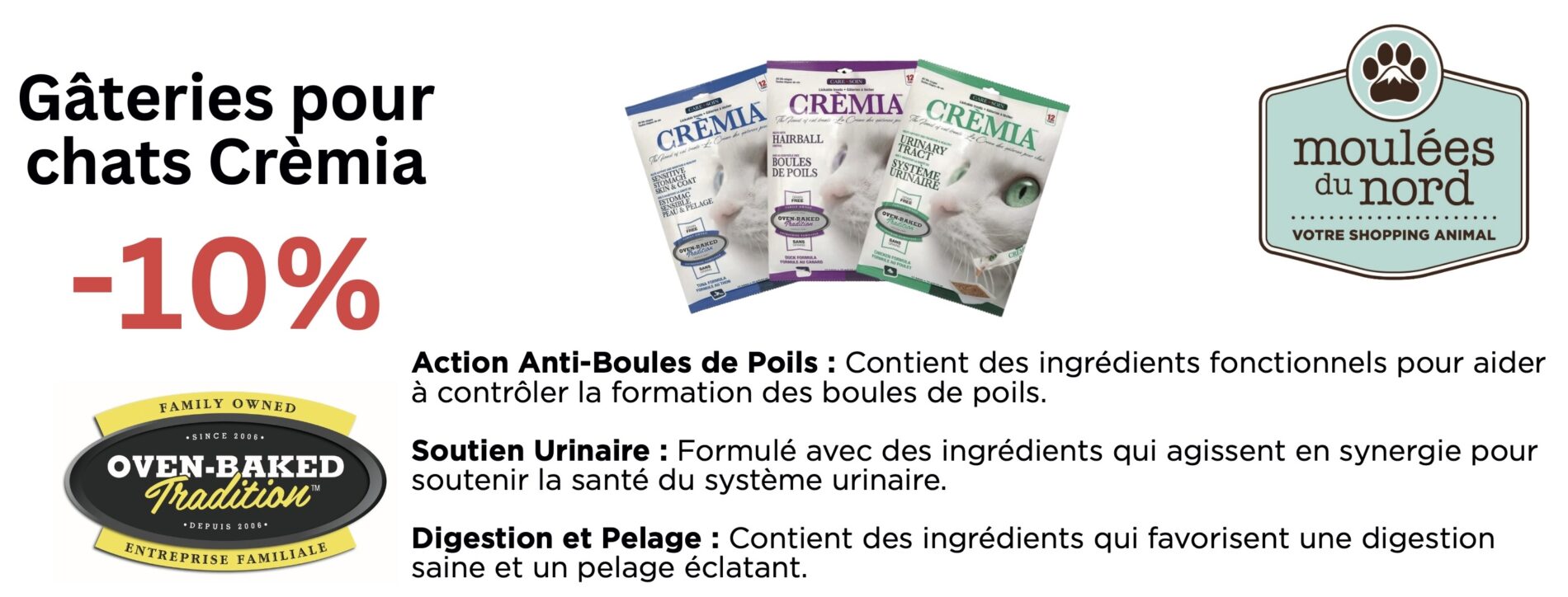 Oven Baked Tradition crèmia gâteries pour chats en spéciale pour novembre