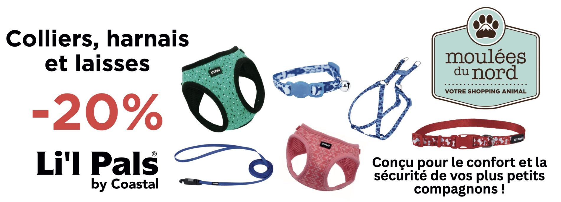 Harnais colliers laisses Li'l Pals en promotions pour novembre