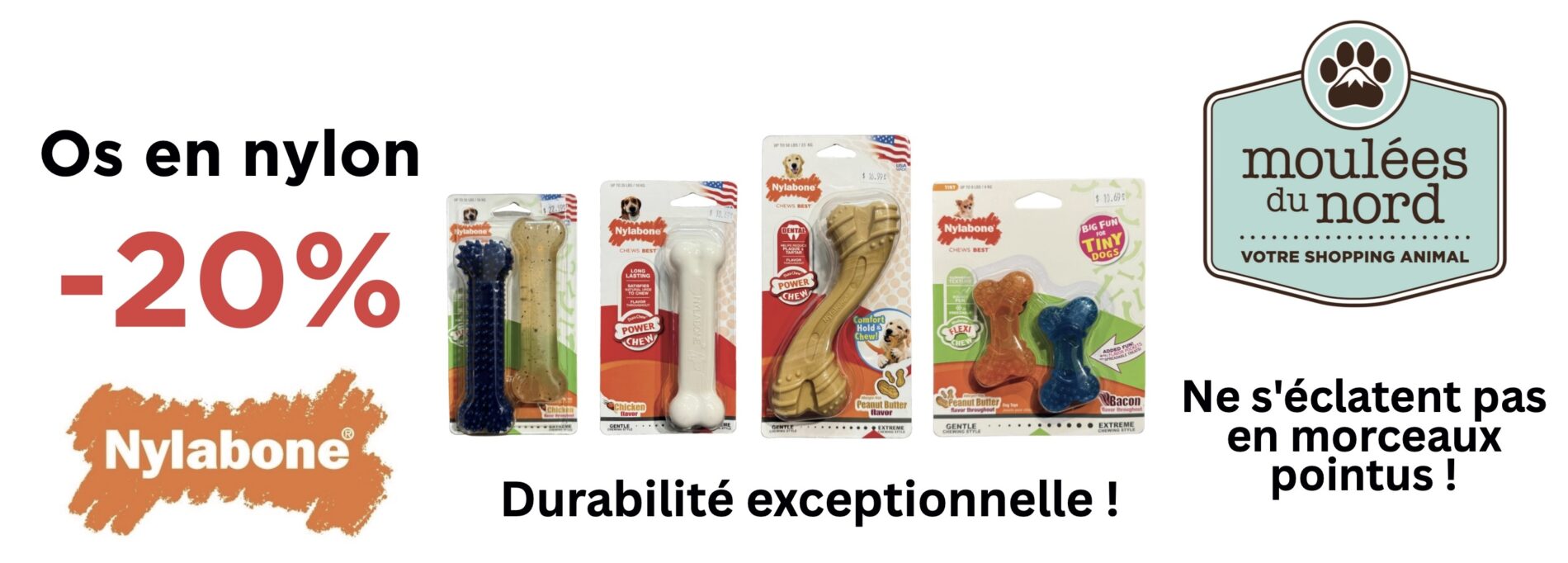 Os en nylon Nylabone en rabais pour novembre