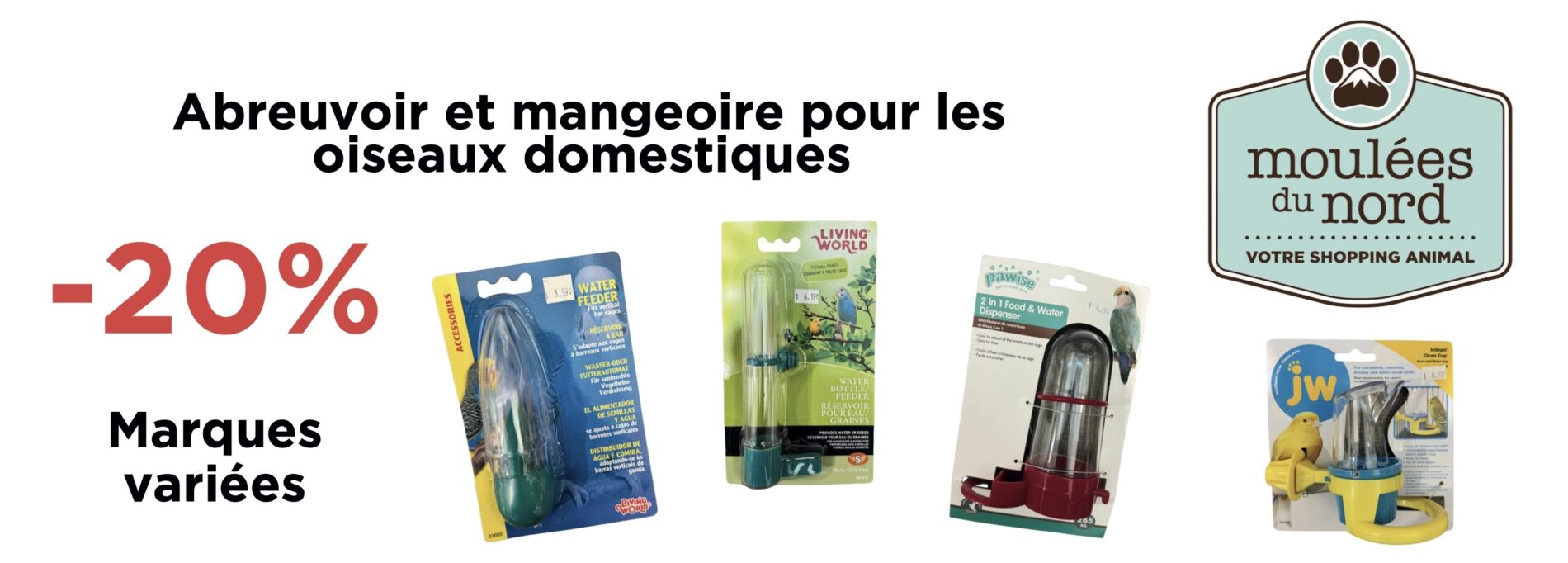 Mangeoires et abreuvoires pour les oiseaux domestiques en rabais ce novembre