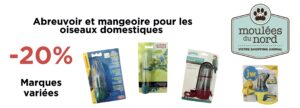 Mangeoires et abreuvoires pour les oiseaux domestiques en rabais ce novembre