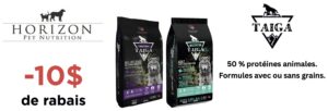 Nourriture Taiga Horizon pour chiens en promotion