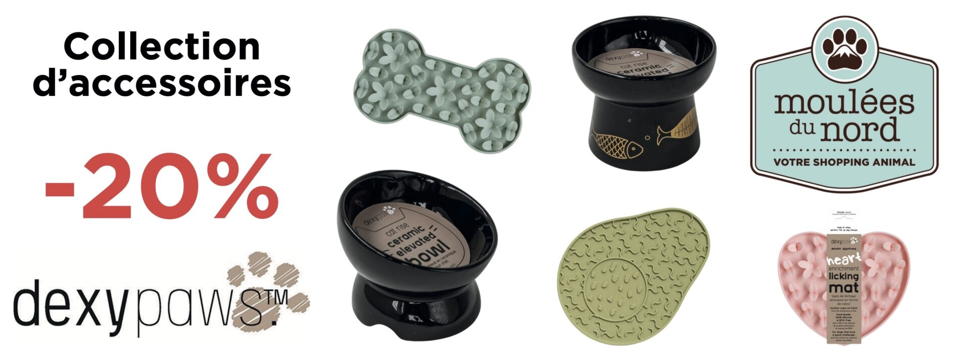Collection de bols et tapis de lèchage chien/chatDexypaws en rabais janvier 2026