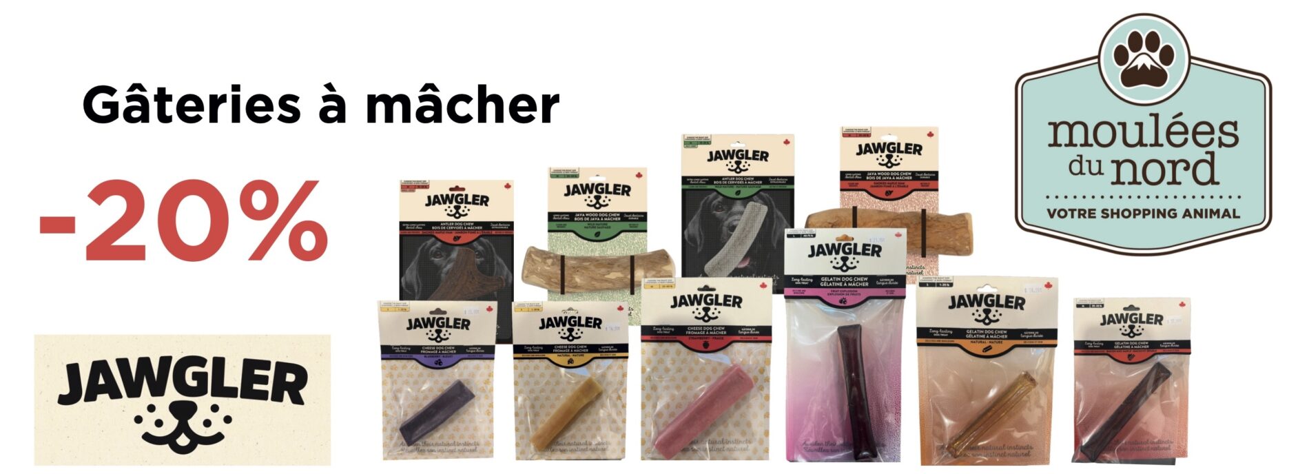 Promotions sur la collection de gâteries à gruger pour chien Jawgler