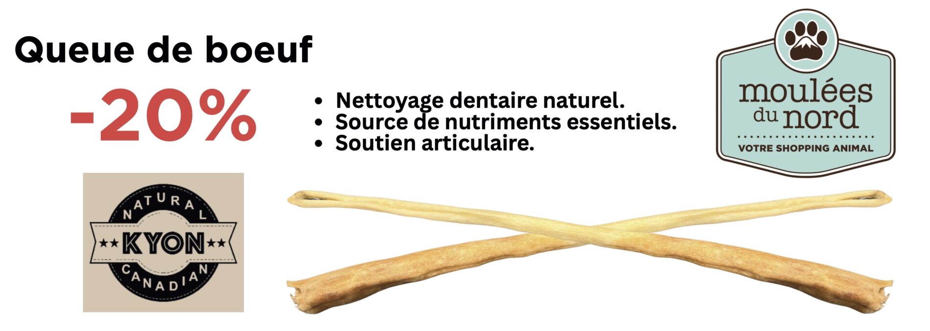 Queue de boeuf pour chiens Kyon en rabais