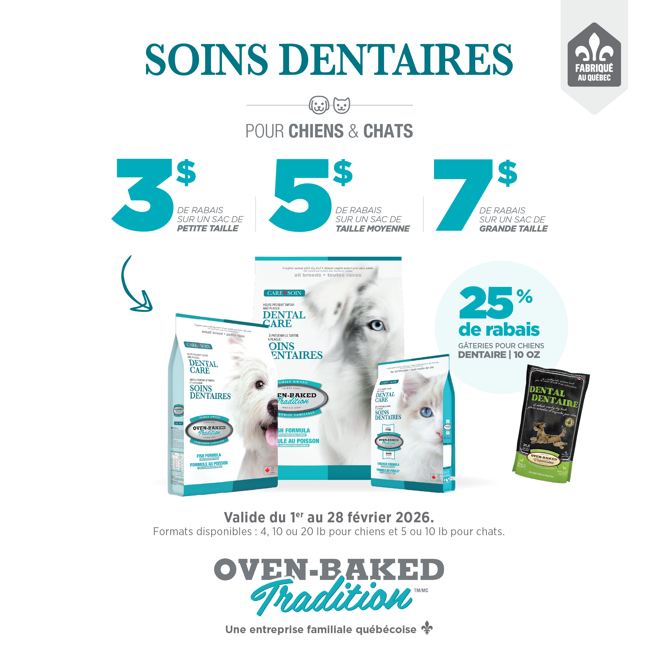 Rabais sur la nourriture pour chiens et chats dentaire Oven baked Tradition