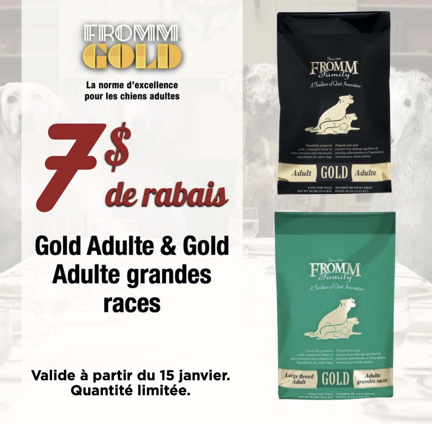 Promotion sur la nourriture pour chiens Fromm Gold