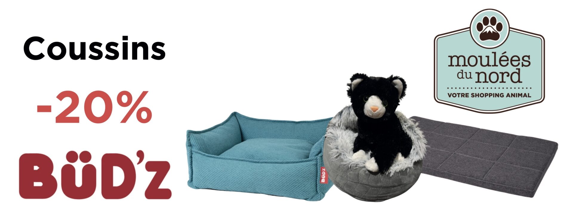 Promotion sur les coussins Budz chiens et chats