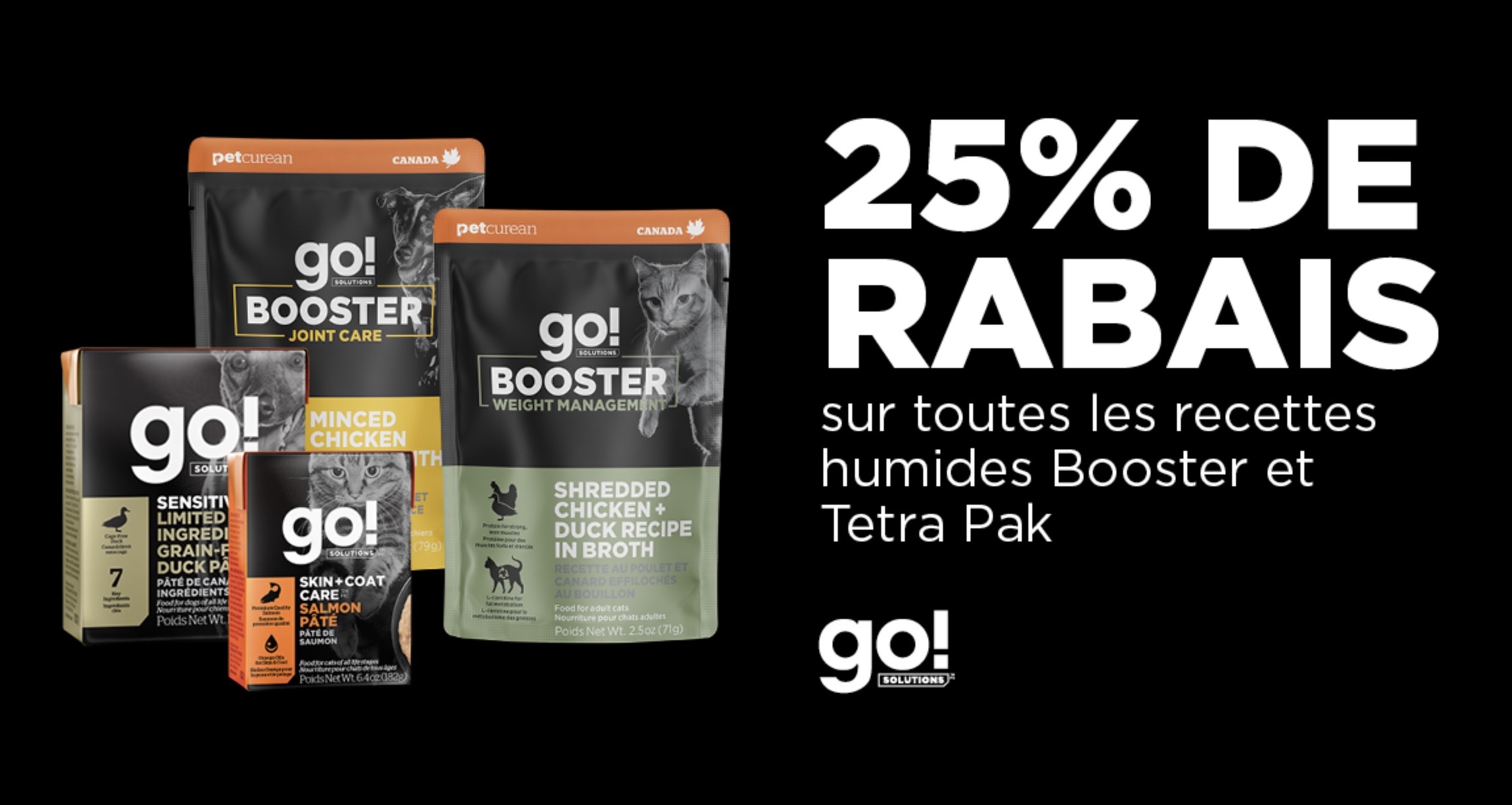Promotion de février sur la nourriture humide de Petcurean pour chats et chiens