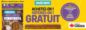2 pour 1 sur les gâteries dentaires Nutram pour chiens
