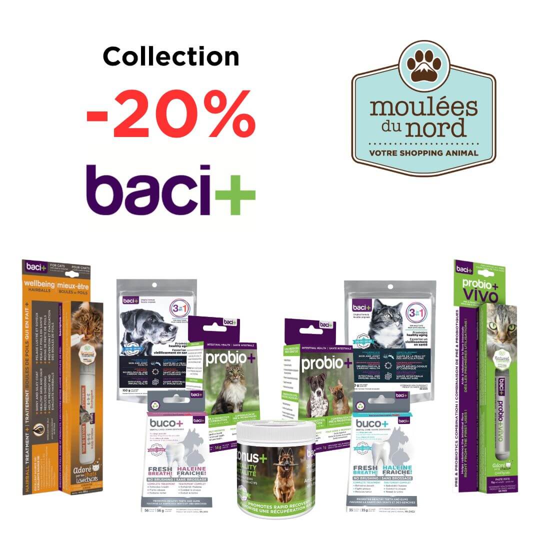 Collection de soins baci+ chiens et chat en rabais pour mars