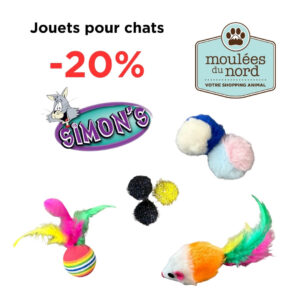 Jouets pour chats Simon's en promotion chez Moulées du Nord