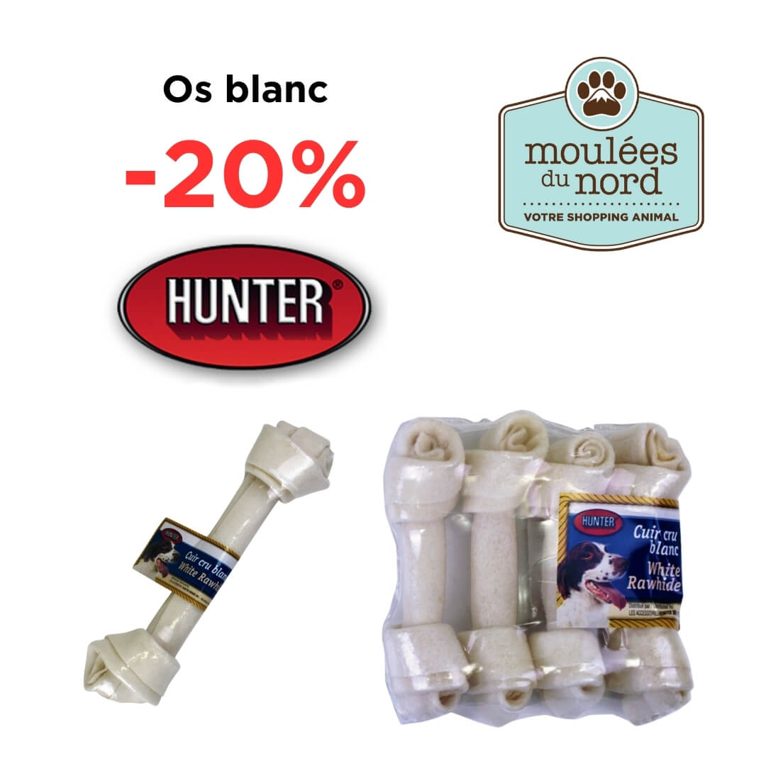 Escompte sur les os blanc de Hunter pour chiens