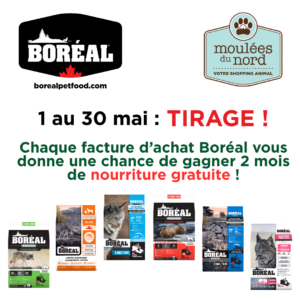 Courez la chance de gagner 2 mois de nourriture Boréal gratuite